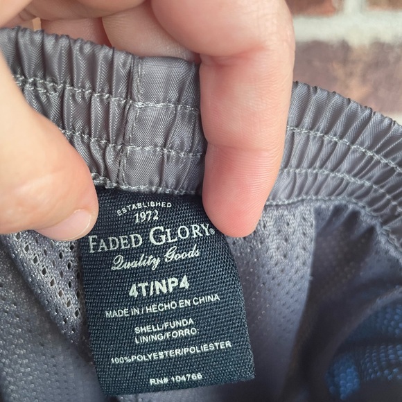 Little Boy’s Blue And Gray Faded Glory Windbreaker Pants Size 4T - Picture 7 of 8